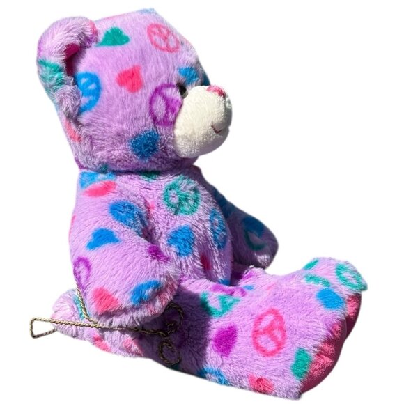 Build A Bear Sitting purple Hippie Peace Plush Stuffed Support Pet Toy BFF Retro - Picture 5 of 15